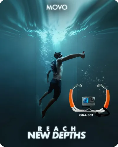 Miniatura 2 de Movo GB-U80T Equipo de buceo submarino con soportes de zapata fría, correa – Compatible con GoPro Hero, HERO6, HERO7, HERO8, HERO9, HERO10, HERO11