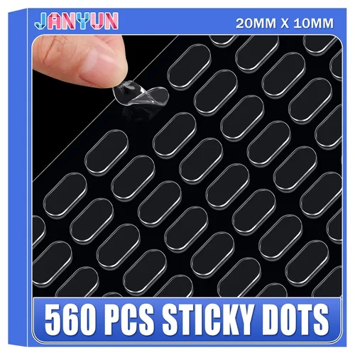 JANYUN 560 piezas de masilla de montaje, puntos adhesivos de doble cara removibles, tachuela adhesiva transparente para colgar en la pared, adhesivo