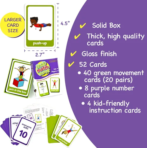 Miniatura 6 de Tarjetas de ejercicios para niños – Equipo de PE para la escuela primaria, equipo de entrenamiento para niños, juegos de ejercicio, ejercicio