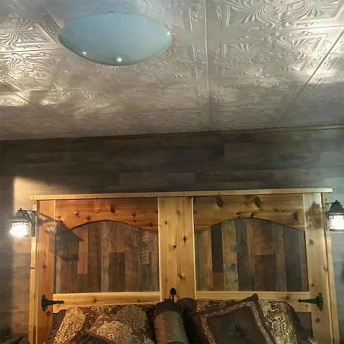 Miniatura 7 de À LA MAISON CEILINGS R14 - Azulejo victoriano de espuma para techo (384 pies cuadrados/caja), paquete de 144, color blanco liso blanco simple