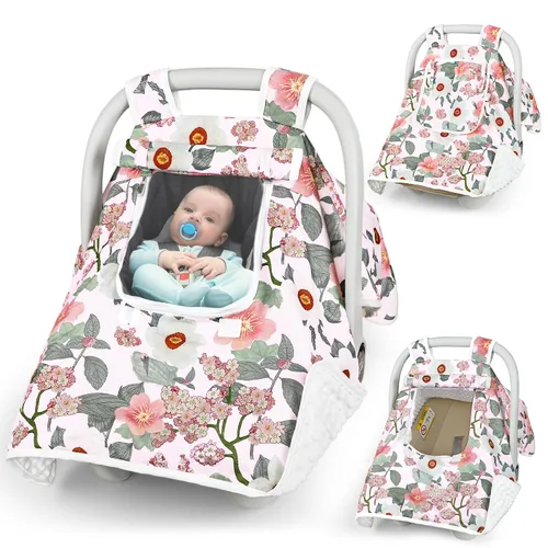 Miniatura 14 de Funda de Asiento de Coche para Niño, Funda de Asiento de Coche de Bebé de Invierno, Toldo de Asiento de Coche Acogedor y Cálido con Ventanas