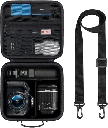 BOVKE Funda para cámara de viaje Canon EOS Rebel T7/R50/R6 Mark II/R100/R50 V/T6/R8/R10/R5 Mark II/RP/R7/R5/T100 y otras cámaras réflex digitales
