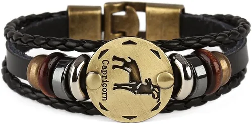 Miniatura 20 de Hamoery Pulsera de cuero de aleación punk para Constellation trenzada pulsera pulsera brazalete