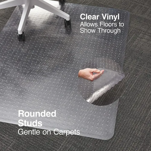 Miniatura 4 de Staples Tapete para silla de oficina, tapetes transparentes, alfombras de pelo mediano, 48 x 36 pulgadas, deslizamiento suave