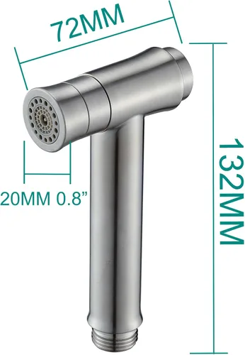 Miniatura 4 de CIENCIA WS024B - Pulverizador de pañales de tela de acero inoxidable Shattaf de 2 modos de pulverización, rociador de bidé para inodoro, níquel