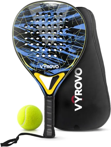 Carbon Halo EVA Soft Core Raqueta de pádel de forma redonda (1.496 in) | Con una fibra de carbono | Equilibrado perfecto para comodidad y potencia |