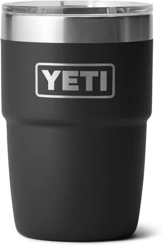 YETI Rambler Taza de café aislada de 8 onzas con tapa, taza de café apilable de doble pared aislada al vacío, forro de cerámica DuraSip, diseño apto