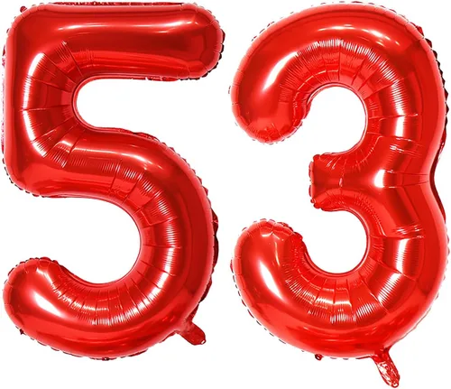 Miniatura 56 de Globo de helio rojo del número 10 de 40 pulgadas, autosellado para decoración de fiesta de cumpleaños y decoración de fiesta de aniversario (rojo 10)