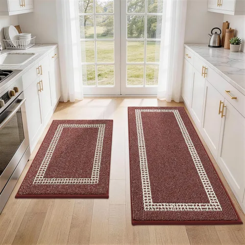 Miniatura 28 de COSY HOMEER Tapete de cocina antideslizantes, absorbentes para el piso, alfombra de cocina lavable, tapete de pie para fregadero, alfombra de Beige