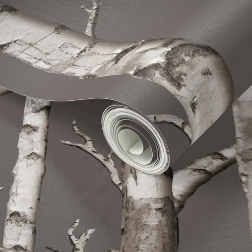 Miniatura 2 de Peel & Stick Wallpaper Swatch - Birch Grove Forest Woods Trees Rustic Custom Removable Wallpaper by Spoonflower