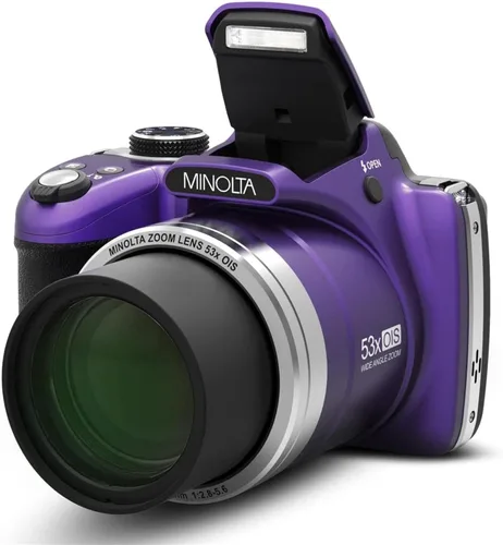 Minolta Pro Shot - Cámara digital HD de 16 MP, zoom óptico de 53x, video Full HD de 1080p, estabilización óptica, LCD de 3 pulgadas, panorama, HDR,