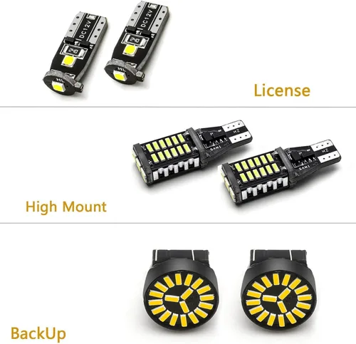 Miniatura 2 de Xotic Tech - Juego de 6 luces LED blancas de carga de montaje alto + luz de matrícula + juego de bombillas de luz inversa de respaldo + herramienta