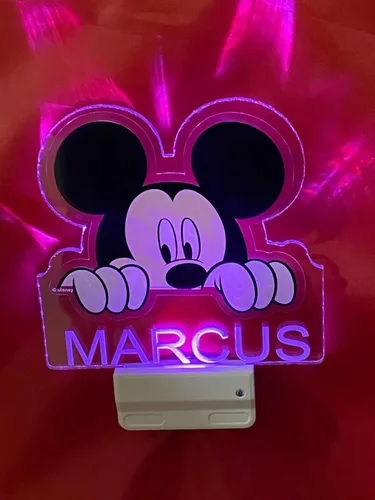 Miniatura 6 de Mirror Mania Store Lámpara de mouse con enchufe de luz nocturna LED personalizada grabada gratis hecha a pedido, decoración de habitación de niñas