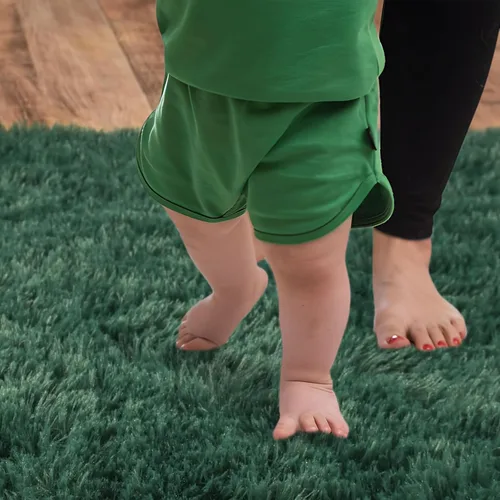 Miniatura 7 de Alfombras suaves para pasillos de dormitorio, nuevas, con parte inferior antideslizante mejorada, de 2 x 3, alfombra esponjosa y peluda verde