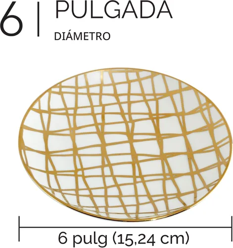 Miniatura 7 de Juego de Tazas de Café y Té de Porcelana Matrix Gold – Porcelana Fina Premium con Elegante Acabado Chapado en Oro, Vajilla de Lujo para Comidas