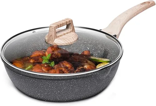 Miniatura 10 de CAROTE Sartén de 10 Pulgadas de Acero Inoxidable de Tres Capas, Sartén Antiadherente para Huevos y Tortillas, Apto para Horno, Inducción, Compatible