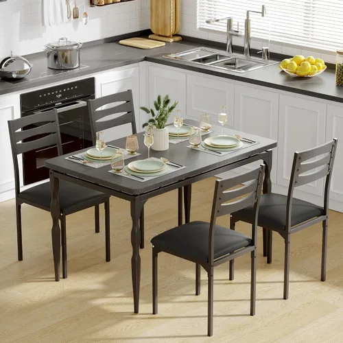 Miniatura 10 de IDEALHOUSE Juego de mesa de comedor de 3 piezas, juego de 2 mesas de comedor y sillas con patas en espiral, juego de comedor para 2, adecuado