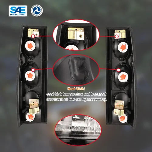 Miniatura 5 de Nixon Offroad Luces de cola para Nissan Hardbody D21 SE XE 1986-1994 / Luces traseras de pickup SE XE 1995-1997 Ensamblaje de luces traseras