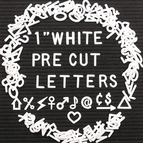 Letras para tablero de letras solamente, tablero de mensajes blanco de 1 pulgada, letras de fieltro para tablero de letras (378 piezas), 1 pulgada,
