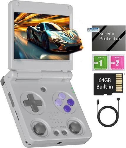 Miniatura 11 de RG34XXSP - Consola de juegos de mano retro RG34XX SP consola de juegos retro con 64G precargados más de 5000 juegos, batería de 3300 mAh, soporte