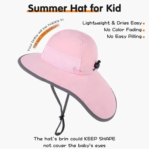 Miniatura 3 de Sombrero de sol para bebé, sombreros de protección solar para niños pequeños, UPF 50+, gorra de playa de verano al aire libre para niños y niñas