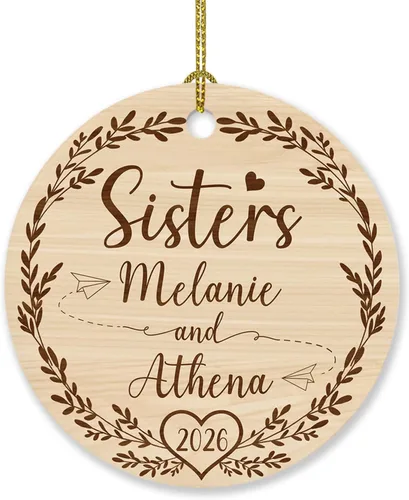 Miniatura 17 de Marco de fotos, adorno de Navidad 2024, regalo para hermanas, mejores amigas, mejores amigas, almas gemelas, adorno de Navidad, adorno de Navidad