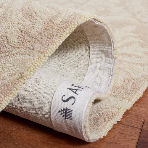 Miniatura 4 de SAFAVIEH Easy Care Collection EZC122B - Alfombra decorativa de enrejado con gancho a mano, 2 x 3 pies, color crema