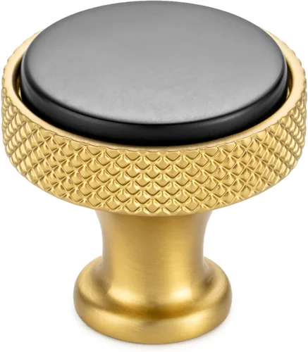 Miniatura 23 de Koofizo - Paquete de 10 tiradores de gabinete estriados para armario, manija negra para muebles (1.1 pulgadas/28 mm), herrajes sólidos K22