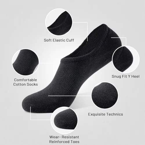 Miniatura 6 de IDEGG - Calcetines deportivos de algodón de corte bajo con agarre antideslizante para hombres
