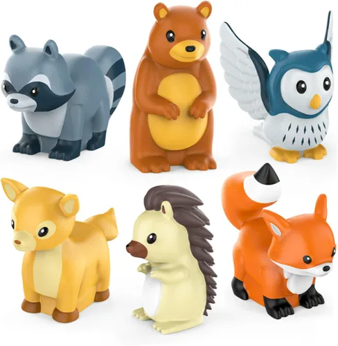 Tub Works® Woodland Animals - Juguetes de baño herméticos para bebé, paquete de 6 unidades, sellados, sin agujeros, diseño de juguetes de baño que