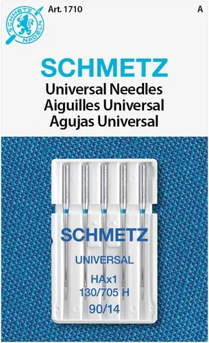 SCHMETZ Agujas universales para máquina de coser, tamaño 90/14, tarjetas de 5 agujas, paquete de 1