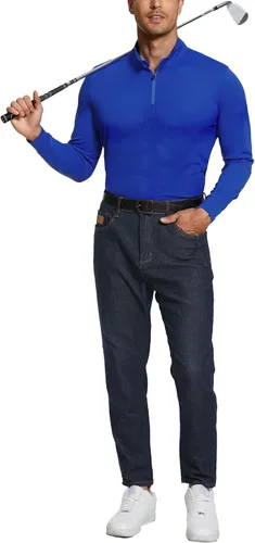 Miniatura 7 de COOrun Mens Polo Shirt Long Sleeve Outdoor Performance Tactical Long Sleeve Moisture-Wicking