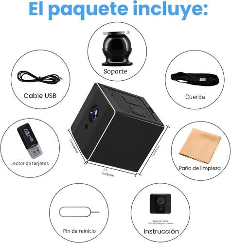 Miniatura 5 de Cámara de niñera pequeña portátil HD 1080P con visión nocturna, mini cámara inalámbrica, cámaras de vigilancia para seguridad del hogar