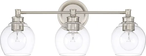 Miniatura 39 de Capital Lighting 621111PN-426 - Lámpara de pared de cristal transparente de mediados de siglo, 1 luz de 100 vatios, 10 pulgadas de alto x 6 pulgadas