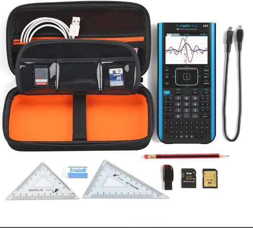 Miniatura 4 de BOVKE para Calculadora gráfica Texas Instruments TI-Nspire CX / CAS, con estuche duro de goma EVA para guardar y transportar, resistente a golpes