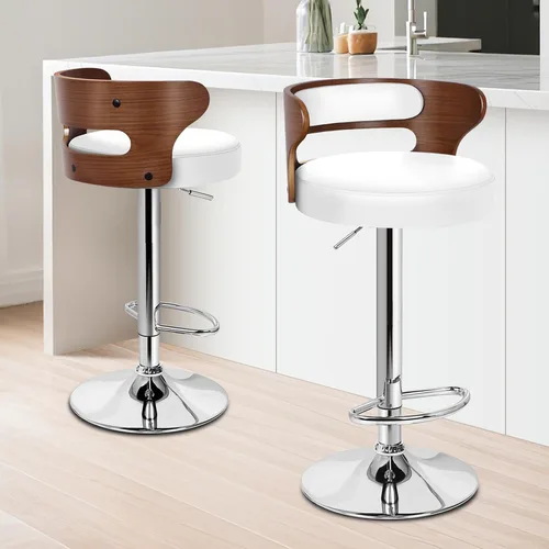 Miniatura 8 de ALFORDSON Juego de 2 taburetes de bar, taburetes de bar giratorios de altura ajustable para encimera de cocina, modernas sillas de bar tapizadas
