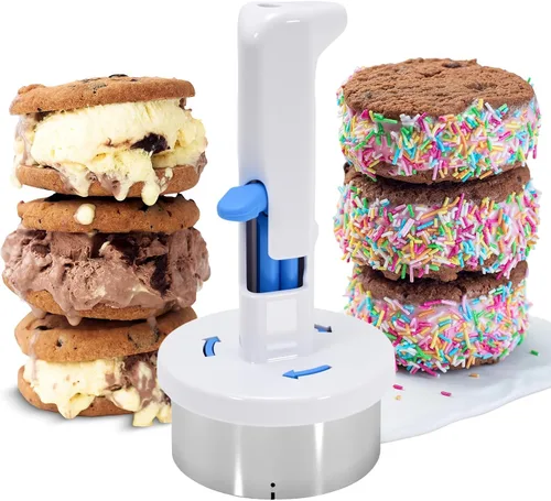 Sandwichera de helado de acero inoxidable, cuchara de sándwich de helado, cuchara de helado con gatillo, cucharas de galletas de sándwich de fácil