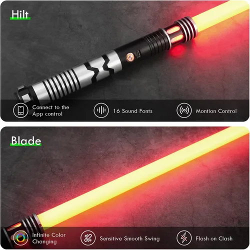 Miniatura 3 de CUSTOM SABER Sable de luz RGBX de balanceo suave, control de movimiento para encender/apagar la hoja, sable de luz con 16 fuentes de sonido