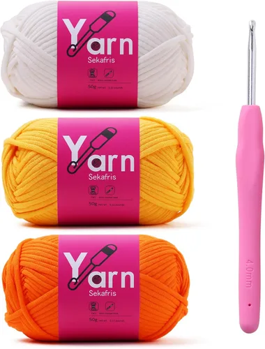 Miniatura 24 de Hilo de Crochet con Hilo de Algodón para Crochet – Hilos de Crochet Tejido para Principiantes con Puntadas Fáciles de Ver – Hilo para Crochet