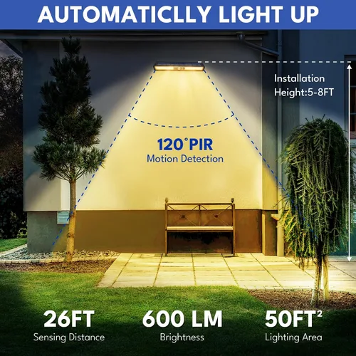 Miniatura 3 de Luces solares de movimiento con clip para exteriores, paquete de 2 luces de 3 modos de valla alimentadas por energía solar, 36 LED 6500 K