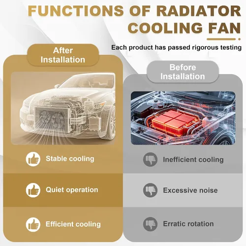 Miniatura 3 de Ensamble de ventilador de enfriamiento de radiador PartsFlow para Volkswagen Beetle/Passat 2012-2013 para Volkswagen Golf 2010-2013 para Volkswagen