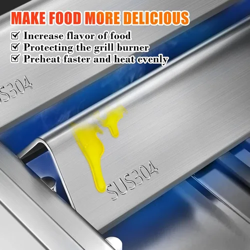 Miniatura 4 de 7635 Barras aromatizantes SUS304 de 15.3 pulgadas para Weber Spirit I y II 200 Series - E210, S210, E220, S220 con perillas de control frontal