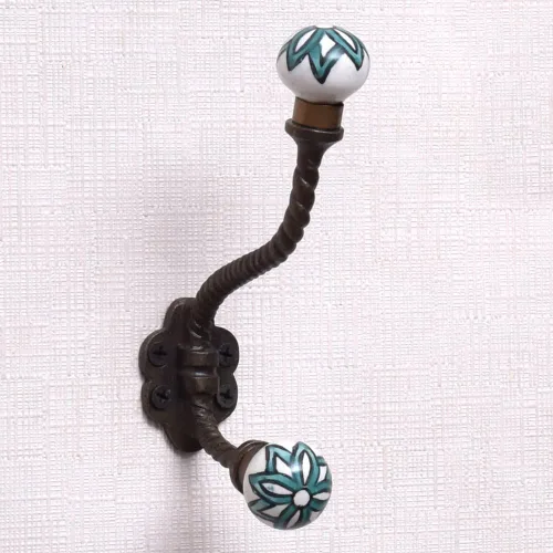 Miniatura 18 de Indian Shelf Ganchos de pared para colgar abrigos, ganchos de pared bohemios negros Perchero de pared Ganchos para colgar toallas Ganchos