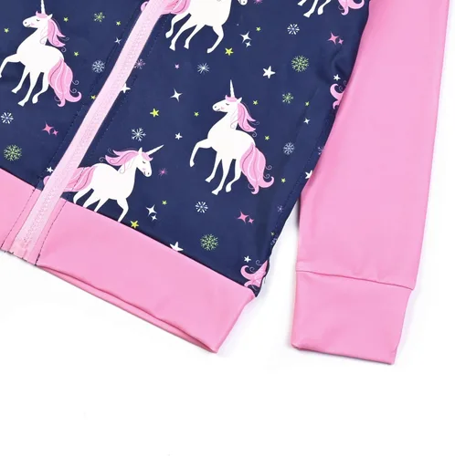 Miniatura 5 de Jxstar Sudadera raglán con capucha y cremallera para niñas con bolsillos