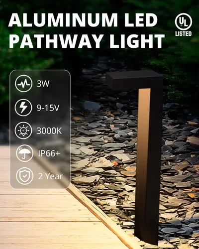 Miniatura 2 de GKOLED Paquete de 4 Luces de Paisaje de Bajo Voltaje, Luces de Sendero, 3W 9-15V CA/CC Cableadas para Exteriores Luces LED de Sendero de Paisaje