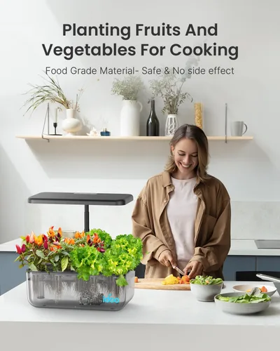 Miniatura 8 de iDOO Kit de sistema de cultivo hidropónico de 12 cápsulas, regalos navideños regalos de jardinería para mujeres, mamá, papá, niños, jardín