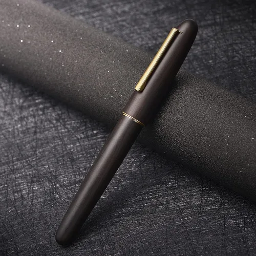 Miniatura 6 de Jinhao 9036 - Pluma estilográfica de madera natural hecha a mano, punta extrafina, ébano