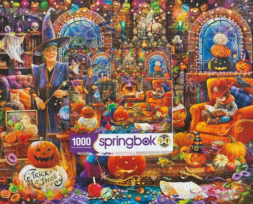 Miniatura 3 de Springbok 's Grandma's Halloween Party - Rompecabezas de 1000 piezas para Adutls Featues una escena de Halloween caprichosa para rompecabezas