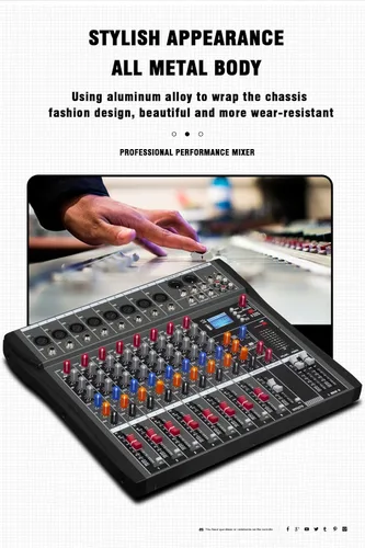 Miniatura 6 de CK-60 Mezclador profesional (6 canales) para grabación DJ Stage Karaoke Music Application w/USB Drive BT