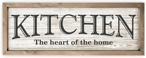 Miniatura 7 de Kitchen The Heart of The Home - Letrero de pared de madera rústica de 6 x 18 pulgadas (marrón)